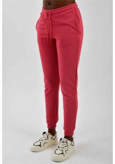 Kadın Yanları Cepli Beli Büzgülü Jogger Eşofman Altı Gülkurusu