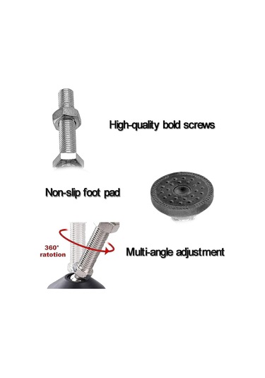 M8 X 40 Mm Dengeleme Ayakları, Mobilya Ayakları İçin M8 Dengeleme Vidaları, 400 Kg Taşıma Kapasitesi, Ayarlanabilir Ayaklar, Dengeleme Vidaları, Maksimum Eğim 15 8 Adet - M8 X 40 Mm Diğer