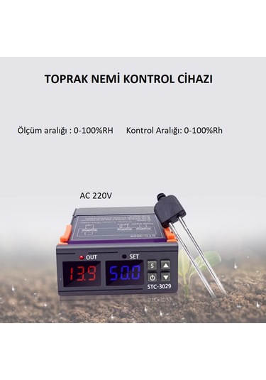 Stc-3029 220v-10a Toprak Nem Kontrol Cihazı
