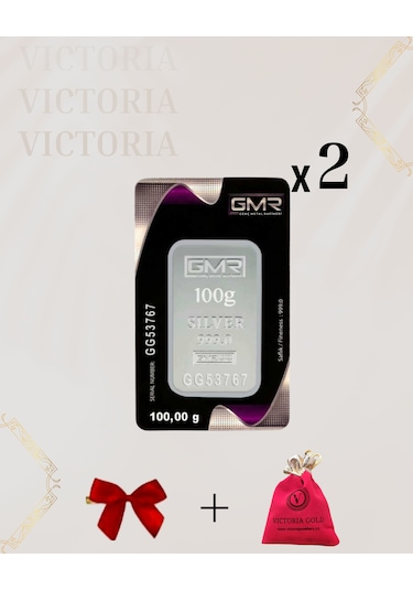 Vıctorıa Gold Sertifikalı 2 Adet 100 Gr Külçe Gümüş 999 Ayar