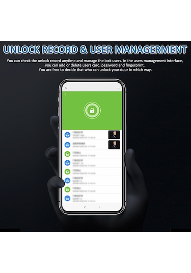 Hallow T1004d Akıllı Bt Parmak İzi Asma Kilit Şarj Edilebilir Siyah