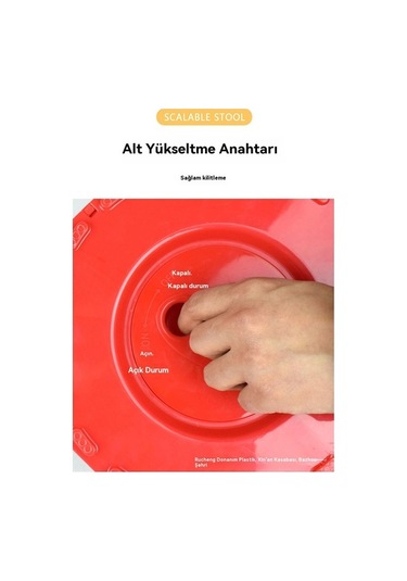 Maoyaya Açıktaşın Teleskopik Katlanır Tabure Kırmızı