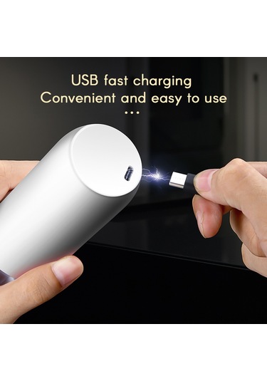 Yifomall Usb Şarjlı 6 Kademeli Baharat Değirmeni - Seramik Bıçaklı, Tuz, Biber, Karabiber İçin Pratik Öğütücü, Beyaz Beyaz