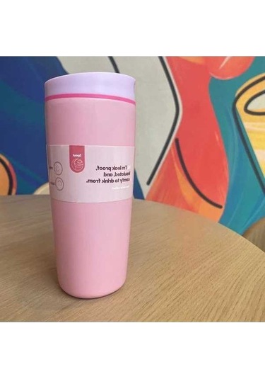 Trendooze 600ml Sunshine022 Pembe Paslanmaz Çelik Termos Ev Ofis Seyahat Kahve Kupası Pembe