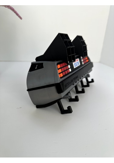 3d Baskı Anahtarlık Askısı Delorean Model Gri - Siyah