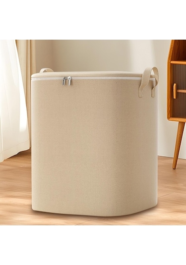 Pazly Tote Suntek Saklama Kutusu Katlanabilir Giysi Çantası Bej 180l-50x50x70cm Sl Diğer