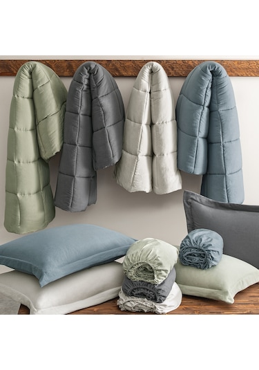 Puffy Mabel Çift Kişilik Comfort Uyku Seti - Antrasit Gri