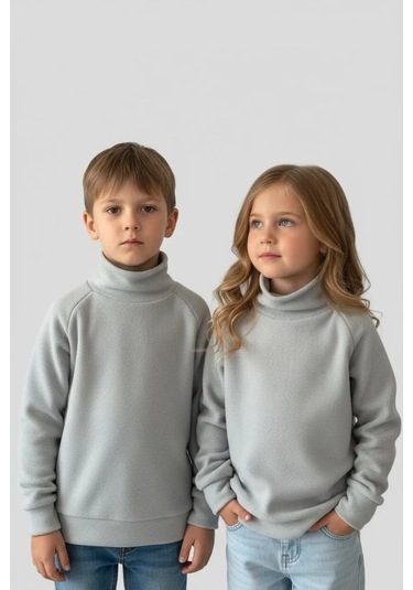 Libertykid Yüksek Yakalısı Sıcak Tutan Polar Balıkçı Yaka Kazak 248775791 Gri