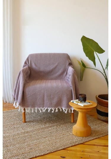 Bordo Pamuklu Tekli Koltuk Berjer Örtüsü, Şalı 150x170cm Bordo