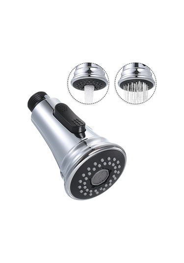 Gajeena G1/2 Bağlantı Krom Kaplama, 2 Fonksiyonlu Akış/sprey Abs Mutfak Fırçası, Geri Akış Engelleyici Valfli Değiştirme Ünitesi Gümüş