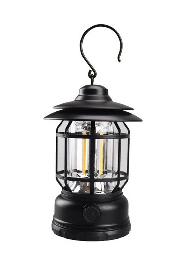 Padalink Döner Aydınlatmalı Usb Şarjlı Kamp Lambası - 1200mah Pil İle Taşınabilir Işık Siyah