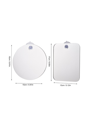Qingmipy Seyahat Ve Banyo İçin Pratik, Kırılmaz Ve Buğu Önleyici Dikdörtgen Ayna Seti Beyaz