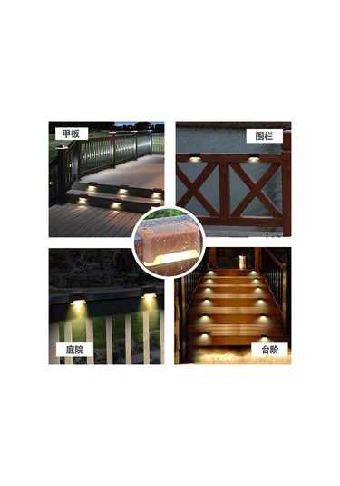 Moveevo Siyah Kasa Islak Işık Güneş Enerjili Dış Mekan Merdiven Balkon Çit Aydınlatması Duvar Lambası Diğer