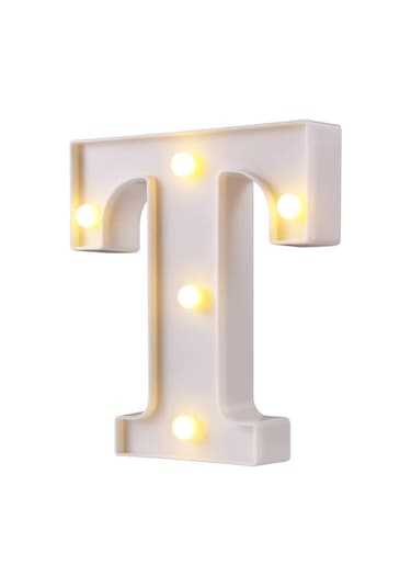 Tl Alfabe Mektubu Led Gece Lambası Lambası Açık Ev Kulübü Düğün Parti Duvar Dekor T Sıcak Beyaz