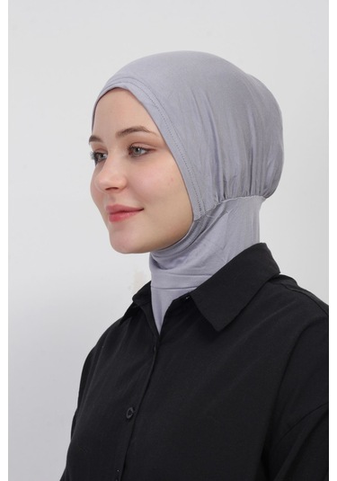 Pratik Esnek Likralı Boyunluklu Geçmeli Bone Gri