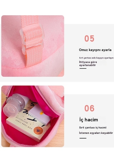 Labubu Sırt Çantası Okul Çantası Karikatür Sırt Çantası Karikatür Okul Çantası Gül Kırmızısı