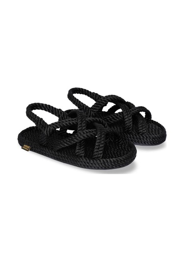 Nomadic Republic Bodrum Kauçuk Tabanlı Çocuk Halat Sandalet Siyah