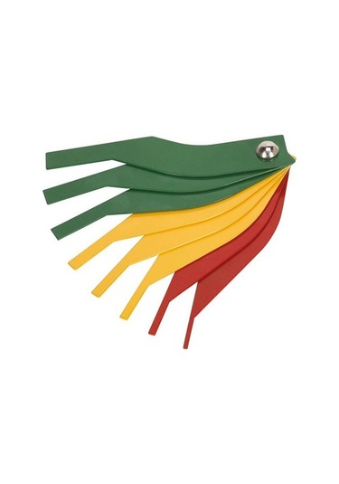 Ulzyvf 8'li Balata Ölçer Cetvel - Plastik Yeşil, Sarı, Kırmızı Kalınlık Ölçüm Aleti