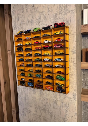 Oyuncak Araba Rafı Mobilya Turuncu