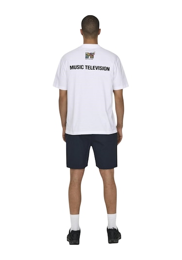 Only Erkek O Yaka T-shirt 22029523 Beyaz