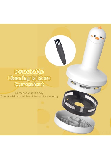 Teltree M21 Mini Tavşan Desenli Masaüstü Süpürge, Şarjlı, 2 Seviye Emme, Yıkanabilir, Portatif, Lastik Kırıntıları Temizleyici, Sarı