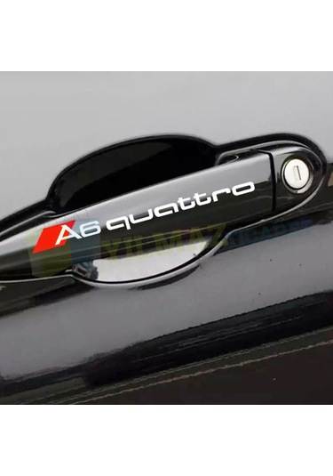 Audi Quattro A1 A2 A3 A4 A5 A6 Kapı Kolu Oto Sticker Etiket 4 Ad