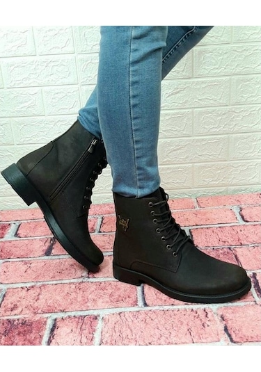 Voyager 3517 Kahverengi Hakiki Deri Bağcıklı Fermuarlı Erkek Bot