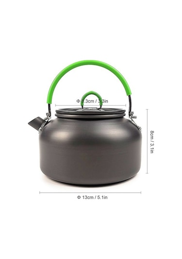 Ankatek 0.8l Alüminyum Çaydanlık/kahve Potu - Kamp, Yürüyüş, Taşıma Çantası - Yeşil Yeşil Yeşil