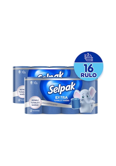 Selpak® Extra Renkli Tuvalet Kağıdı 2 x 8'li