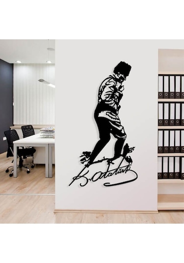 Atatürk Kocatepe Ve İmza Metal Ev Ofis Duvar Hediye Tablo