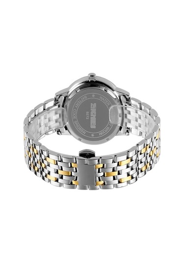 Sones Skmei 9212 Moda Bayan Kuvars Saat Öğrenci Kadın Mizaç Su Geçirmez Manyetik Vakumlu Ağ Kemer Saat Beyaz