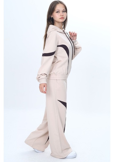 Kız Çocuk %100 Pamuk Garnili Kapüşonlu Fermuarlı Oversize Alt&üst Trend Eşofman Takımı-315-eşt-0003 Bej Kız Çocuk %100 Pamuk Garnili Kapüşonlu Fermuarlı Oversize Alt&üst Trend Eşofman Takımı-315-eşt-0003 Bej