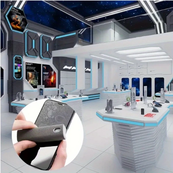 Dashanshop Gri 2si 1 Arada Ekran Temizleme Aleti Püskürtmeli Multifonksiyon Sprey Şişesi