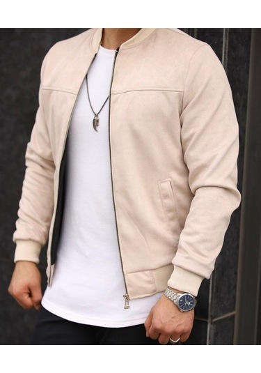 Erkek Süet Kolej Ceket Krem Süet