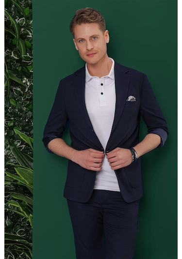 C 639 Slim Fit Lacivert Spor Ceket Lacivert