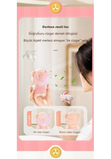 Usb Mini El Fanı - Pembe 4239 Pembe Yok Usb Buharsız 7 Kollu 1.000 Adetten Az