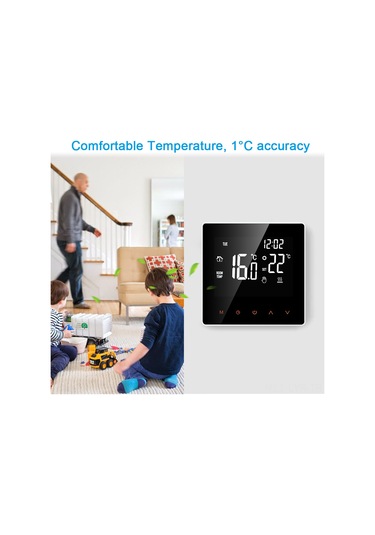 Ranyeek Akıllı Isıtma Termostatı, Haftalık Programlama, Dokunmatik Ekran, Beyaz Arka Işık, Turuncu Tuşlar, Su Isıtması Uyumlu