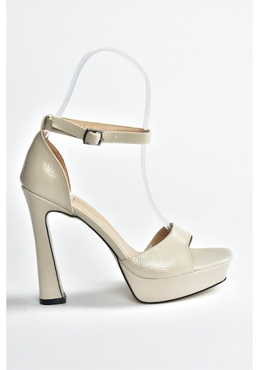 Bej Rugan Platform Topuklu Kadın Ayakkabı K404580108