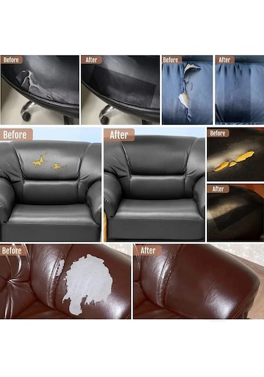 Kanepe Deri Tamir Yama Çok Fonksiyonlu Diy Kendinden Yapışkanlı Deri Yama Su Yellow 300x50cm