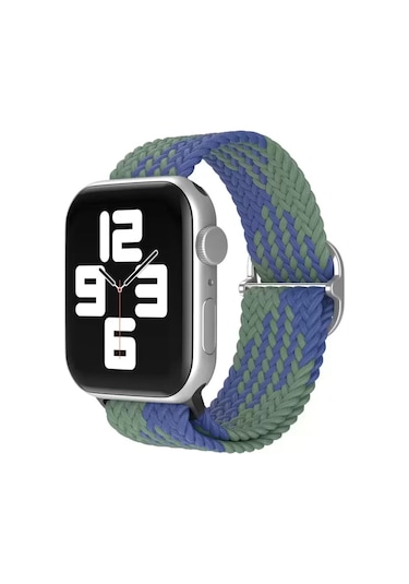 Newface Apple Watch Uyumlu 38mm Star Kordon - Yeşil-lacivert