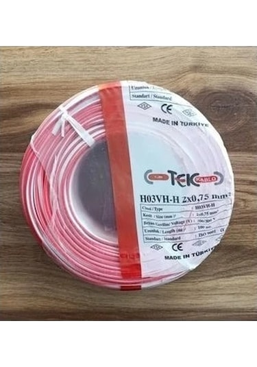 Tek Kablo 2x0,75 Metre Bakır Kablo 5mt
