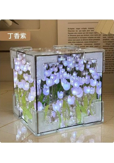 Singree 21 Mor Lale Dıy Malzeme Paketi - Ev Dekorasyonu Işıklı El Yapımı Lale Gecelik Lambası