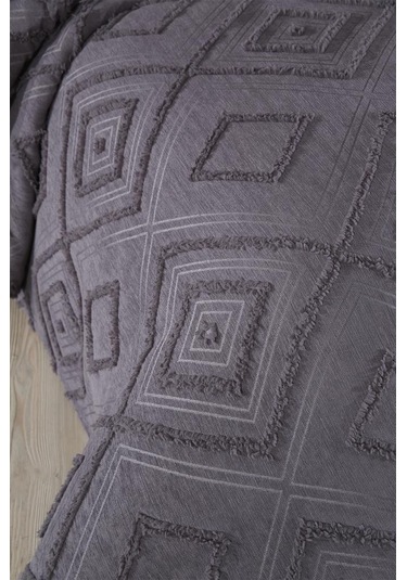 Çeyiz Diyarı Samira 2 Parça Tek Kişilik Pike Takımı Antrasit Antrasit