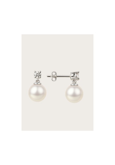 925 Ayar Gümüş Tektaş Detaylı Inci Küpe Gelinlik, Abiye Nikah Için Zarif Tasarım Gümüş