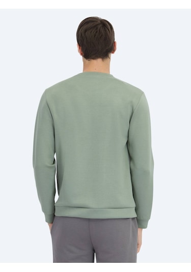 Kip Mint Bisiklet Yaka Desenli Sweatshırt Mint
