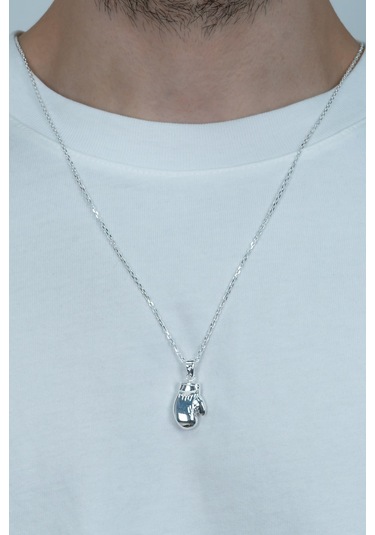 Gümüş Boks Eldiveni Erkek Kolye 55Cm Zincirli Küçük Boy Bek01K (47275223)