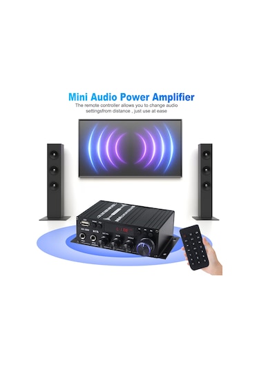 Jeemson Ak-390 Mini Bluetooth Güçlendirici Ev/araç İçin 40wx2, Usb/fm Radyo, Çift Mikrofon Girişi, Işıklı Dijital Ekran