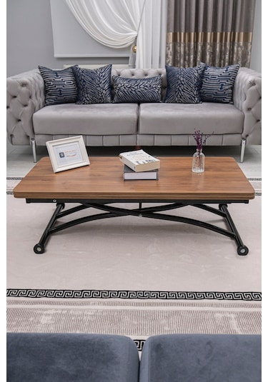 Juppo Üst Tabla Mdf Ceviz Oval Köşe Alt Siyah Dışa Kıvrım