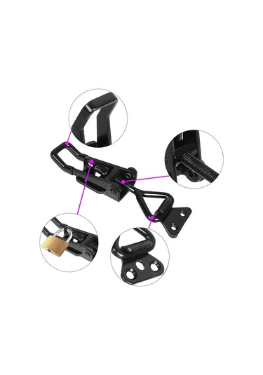 Beyaz 4 Parçalı Paslanmaz Çelik Tokalı Metal Mandal Kilit Seti B