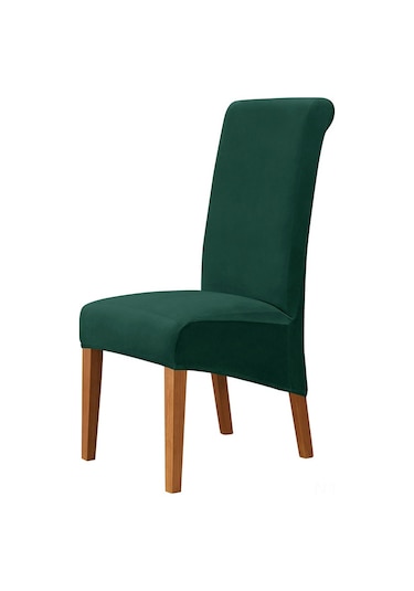 Teltree 2023 Lüks Gümüş Tilki Kadife Yüksek Sırtlı Sandalye Kılıfı - Esnek, Dayanıklı Ve Konforlu Ev & Otel Kullanımı Diğer